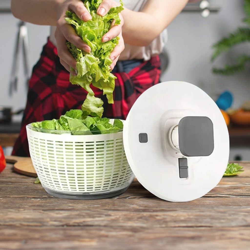 GOMINIMO Multifunctional 6L Grips Press Salad Spinner (White)