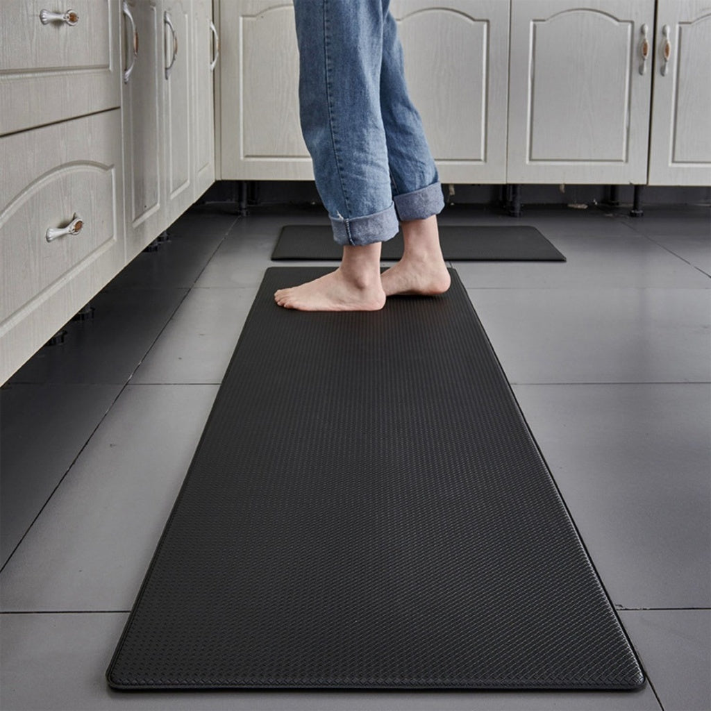 GOMINIMO PVC Kitchen Mat 2pcs Set Black