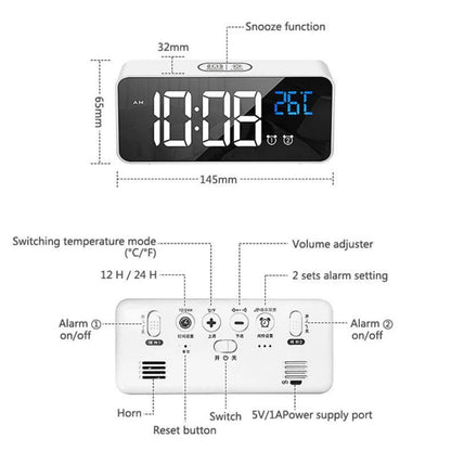 GOMINIMO Digital Clock Mirrored White