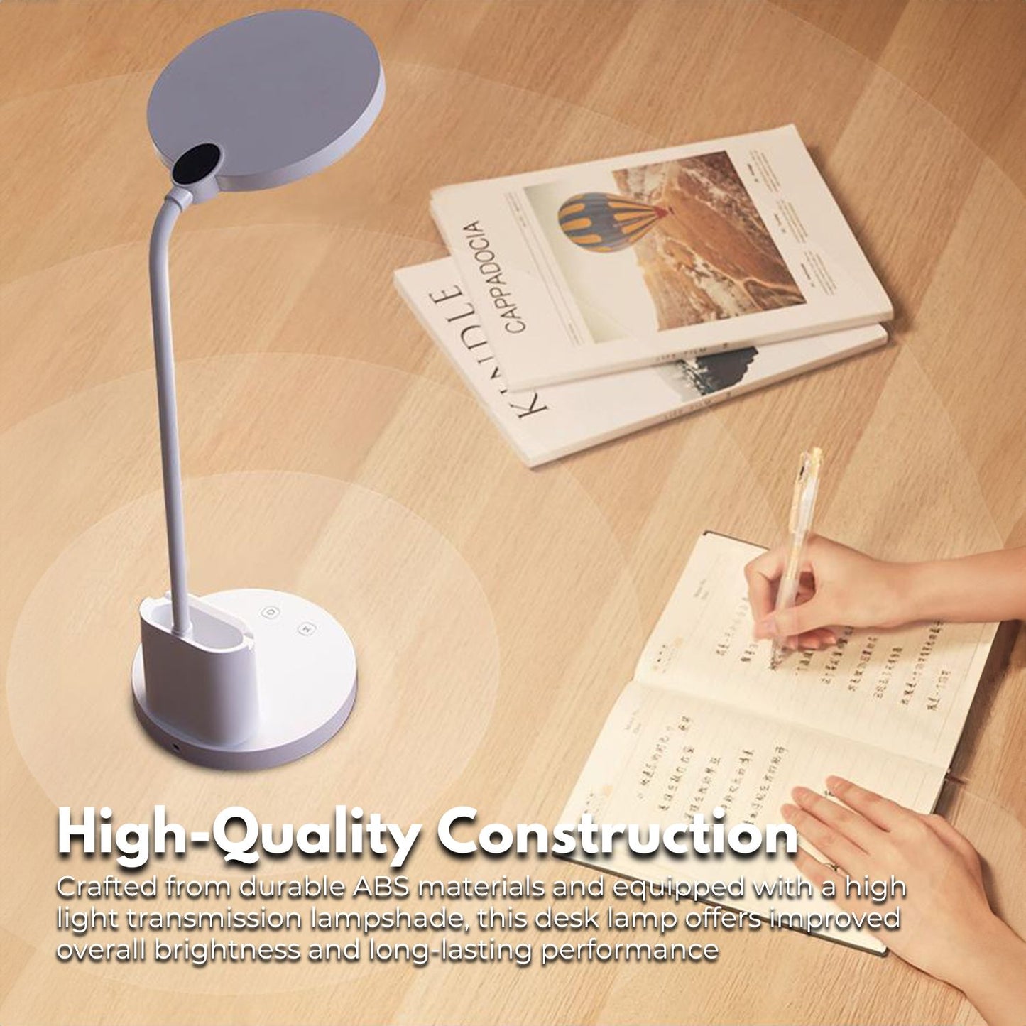 GOMINIMO Desk Lamp With Pen And Phone Holder (White)