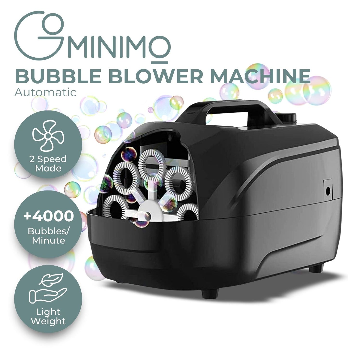 GOMINIMO Automatic Bubble Blower Machine for Kids (Black)