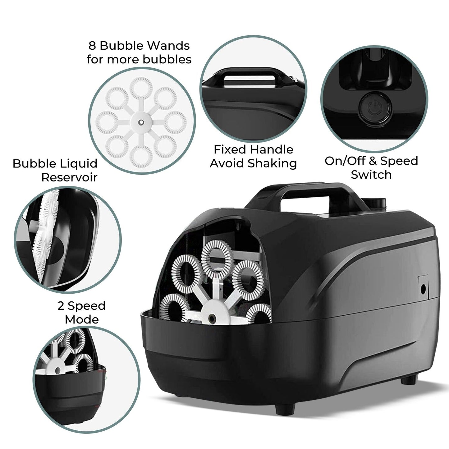 GOMINIMO Automatic Bubble Blower Machine for Kids (Black)