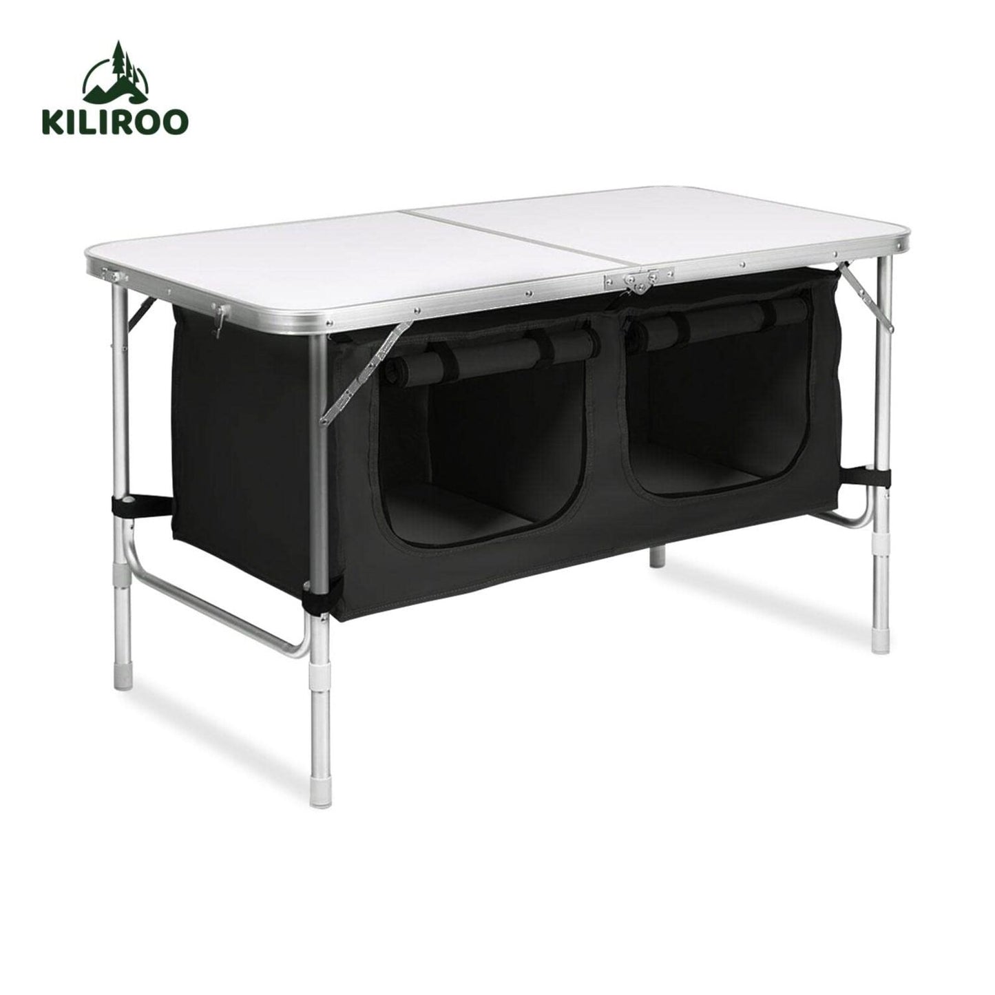 KILIROO Camping Table 120cm Silver (With Black Storage Bag)