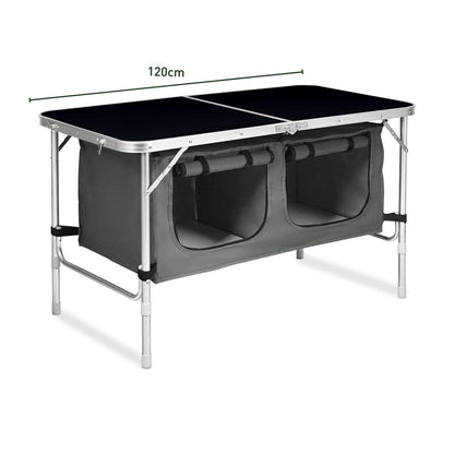 KILIROO Camping Table 120cm Black (With Grey Storage Bag)