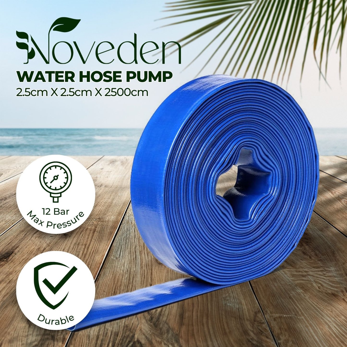 NOVEDEN 25mm X 25m Water Pump Kit Hose(Blue)