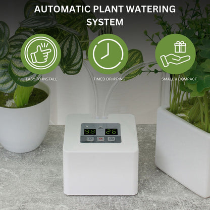 NOVEDEN Plant Watering System with DIY 30-Day Programmable (White)