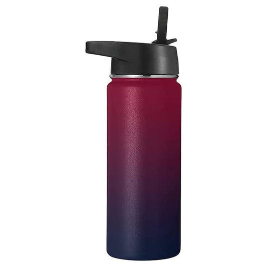 Verpeak 40oz Vacuum Insulated Water Bottle 3 Lids Straw Red Purple