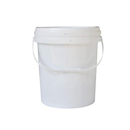 Bulk 10x 10L Plastic Buckets + Lids - Empty White With Handle - Large Food Pail