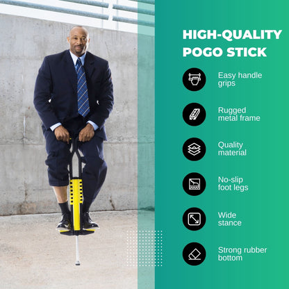 Black and Yellow Pogo Stick - Adult + Childrens Large Jumping Jackhammer Toy