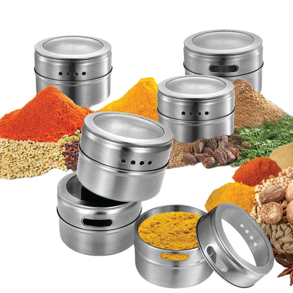 150g Magnetic Spice Jar Stainless Steel Tin - Herb Seasoning Storage Container