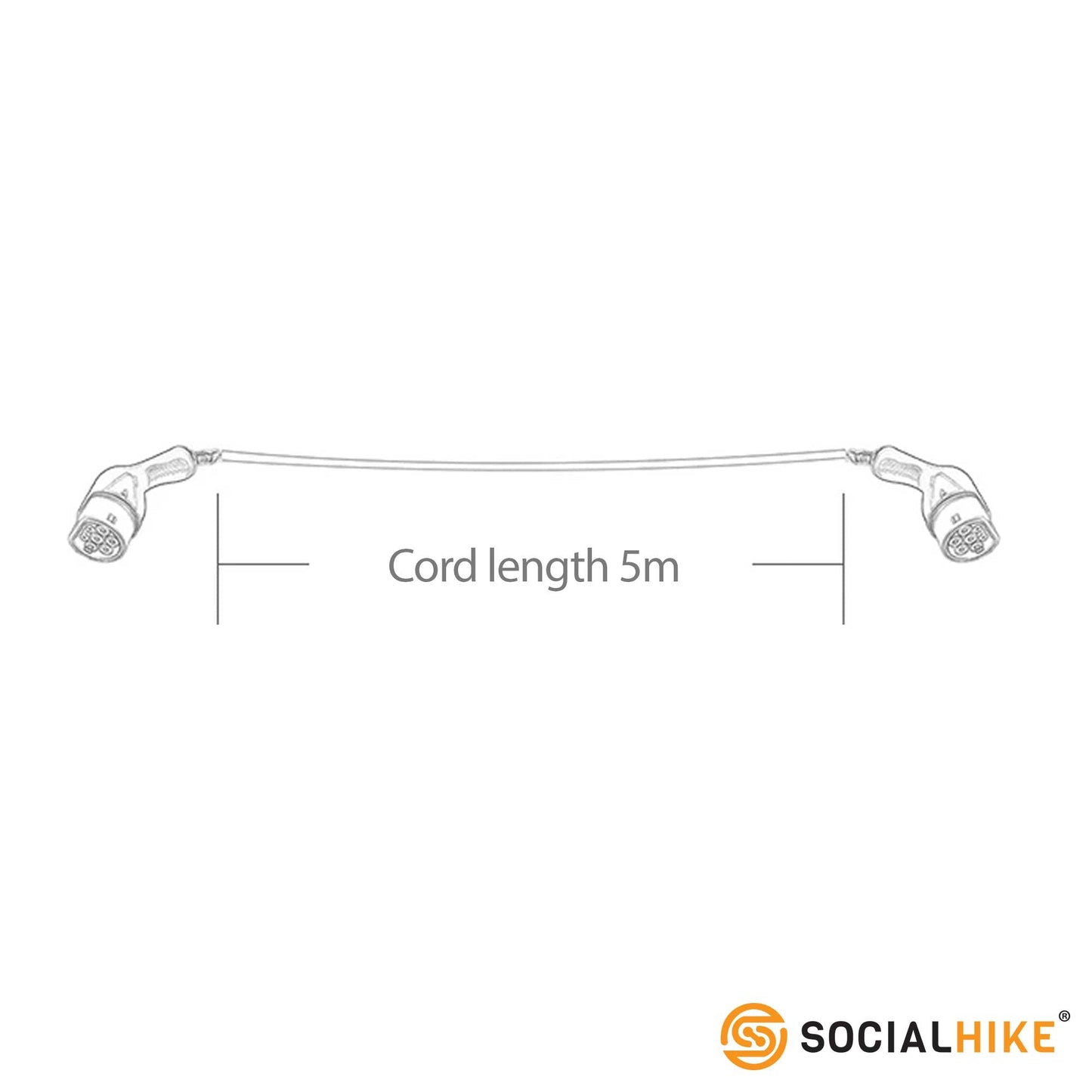 EV Charging Cable - Type 2 to Type 2 3.6kw 16A/20A Single Phase - Electric Car