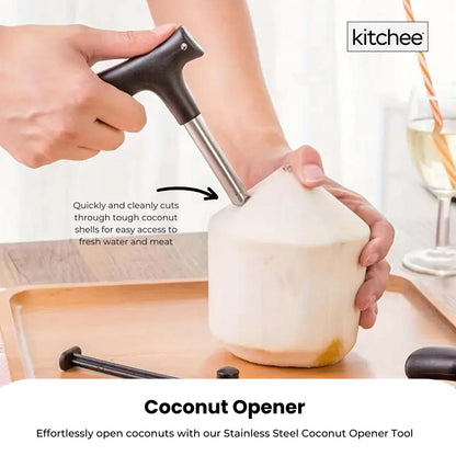 5x Kitchee Coconut Opener - Stainless Steel Hole Punch Kitchen Tool