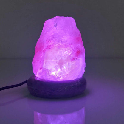 USB Colour Changing Salt Himalayan Lamp - Natural Shape Pink Rock LED Light