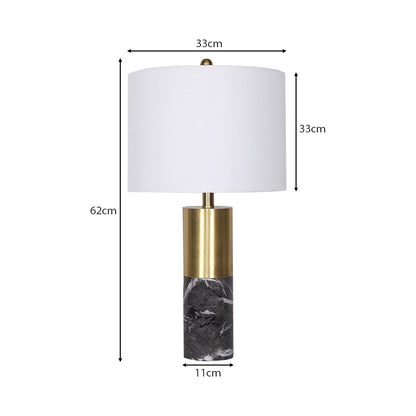 Sarantino Metal and Marble Table Lamp in Black