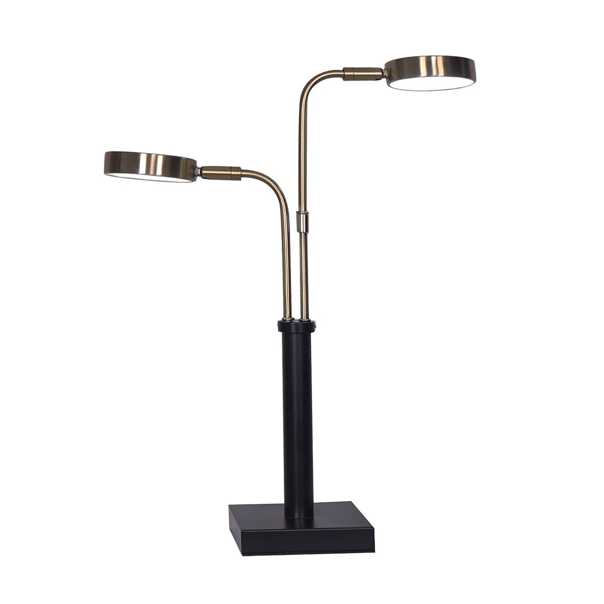 Sarantino LED Metal Table Lamp with 2 Lights Brushed Gold Black Finish