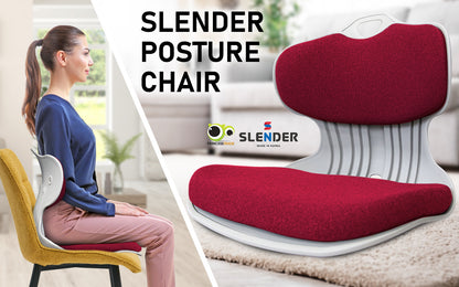 Slender Chair Posture Correction Seat Floor Lounge Padded Stackable RED