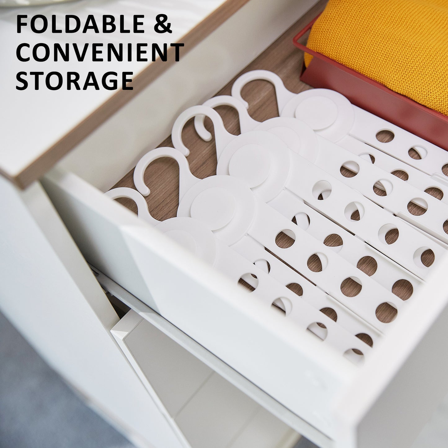 50X Plus Hanger Multiple Clothes Rack Organizer Foldable 10 Holes WHITE