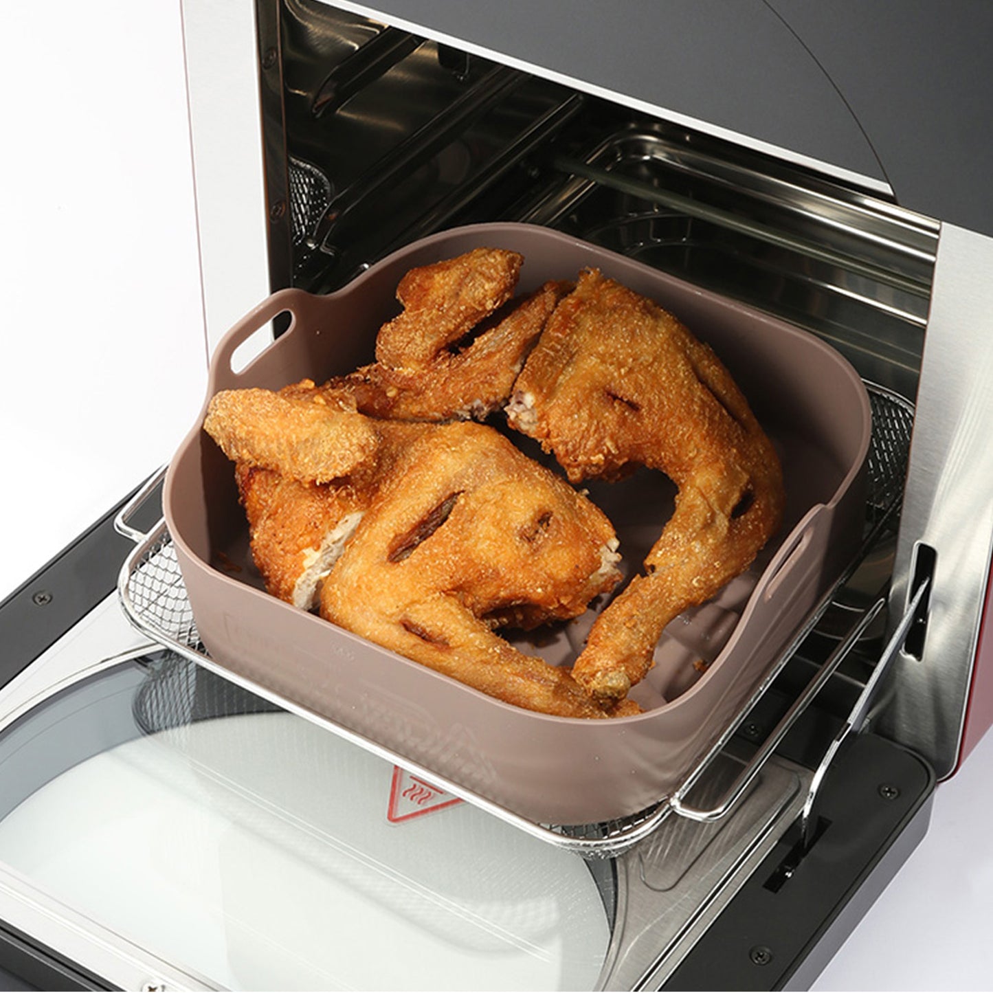 Airfryer Reusable Silicone Pot Square Chocolate Nonstick Nontoxic