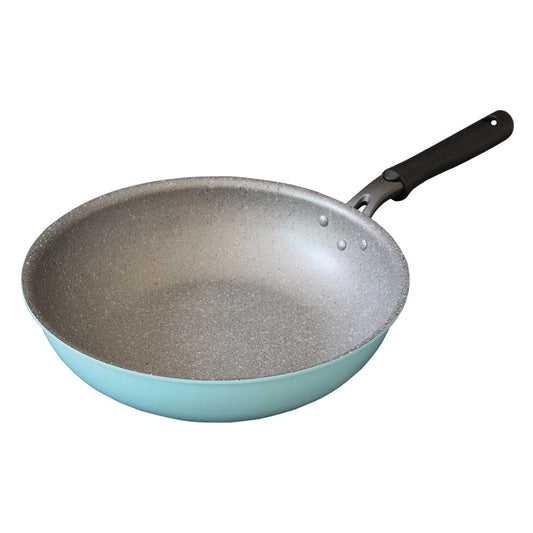 Fanjini Stone Wok Wokpan 28cm Non-Stick Induction Ceramic Round PURE SKY BLUE