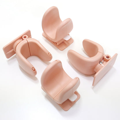 4X Door Lever Lock Pet Child Proof Adhesive Kid Safety Handle Lock APRICOT PINK