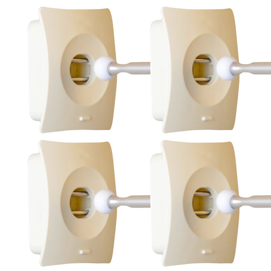 4X Door Stopper Wall Mount Door Stop Adhesive Catch Hole Advanced BEIGE