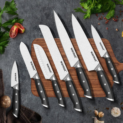 Warmot 7-Piece High Carbon Stainless Steel Ultra Chef Knife Set with Gift Box (317-7)