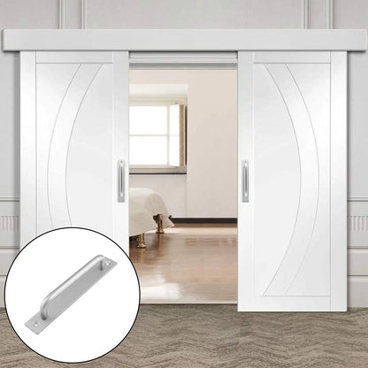 Barn Door Handle Sliding Pull Cabinet Door Handles Drawer knobs Kitchen Handles Silver