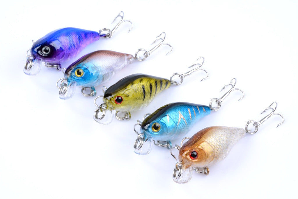 5x 4.3cm Popper Crank Bait Fishing Lure Lures Surface Tackle Saltwater