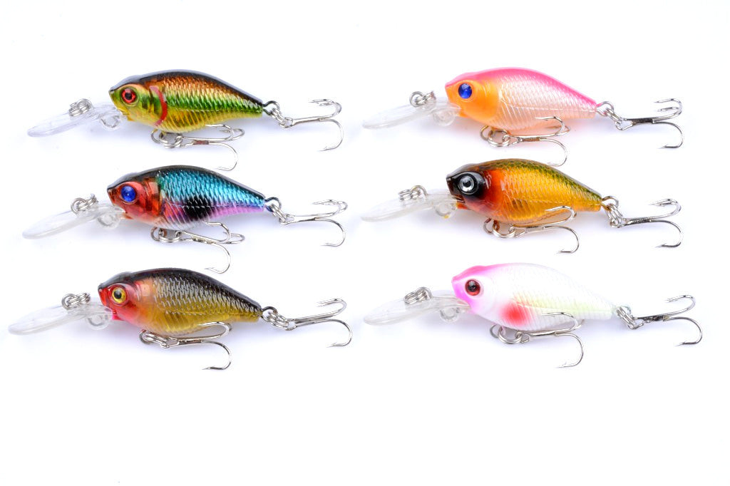 6x 6cm Popper Crank Bait Fishing Lure Lures Surface Tackle Saltwater