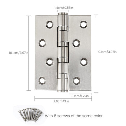 304 Flat Pin Hinge Spring 2Pack 100mm Folding Butt Door Cabinet Hinges Folding Furniture Hardware