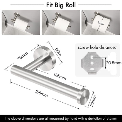 Toilet Paper Holder Bathroom Paper Roll Holder Roll Holder brushed Silver Wall Mount 304