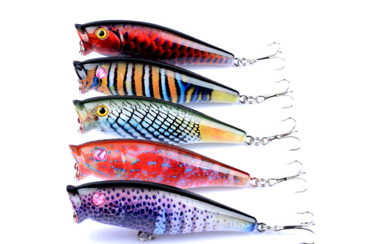 5X 7.5cm Popper Poppers Fishing Lure Lures Surface Tackle Fresh Saltwater