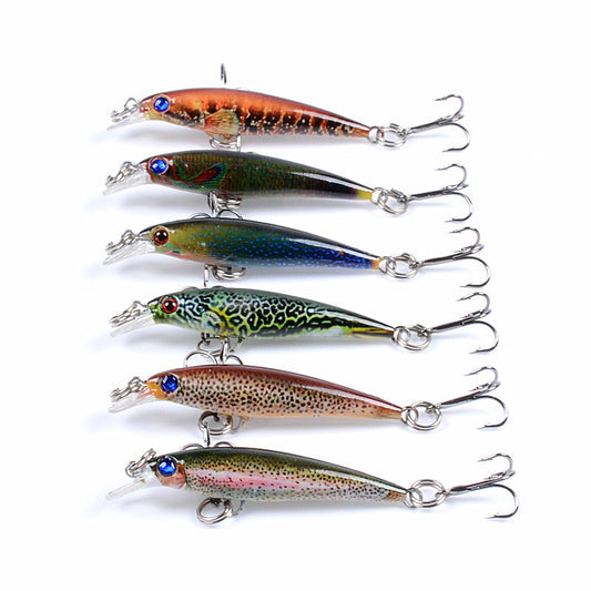 6x Popper Poppers 5cm Minnow Fishing Lure Lures Surface Tackle Fresh Saltwater