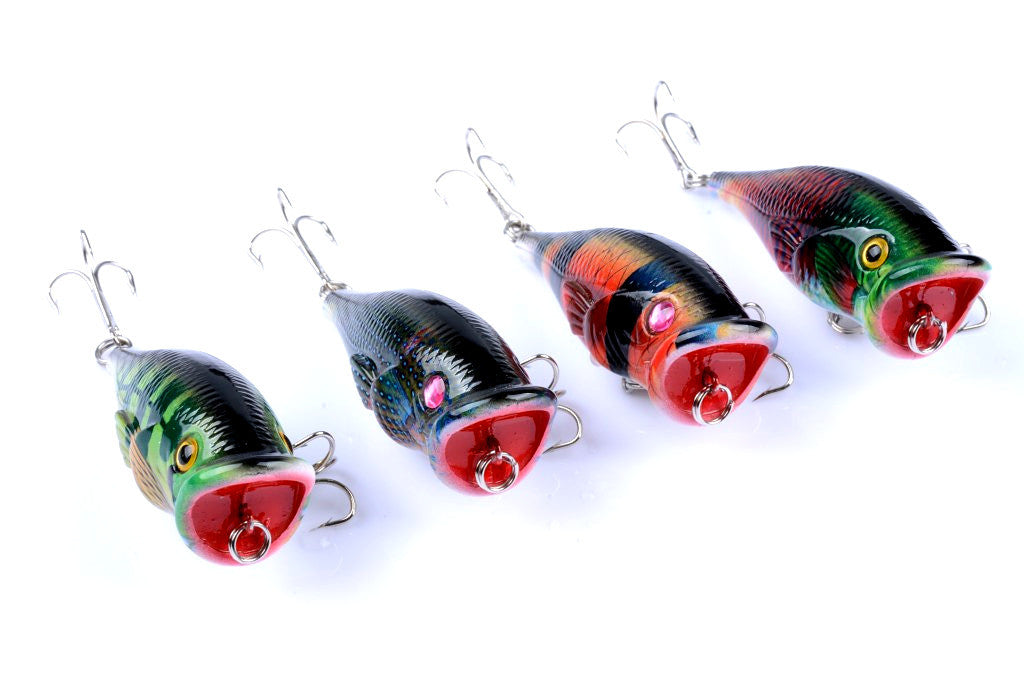 4X 6.5cm Popper Poppers Fishing Lure Lures Surface Tackle Fresh Saltwater