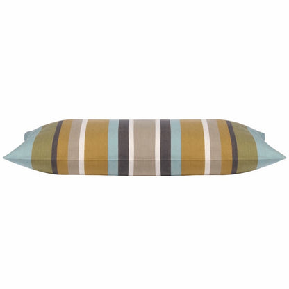 Pack of 4 Corban Aqua Rectangle 35x70cm Striped Multicoloured Cushion Cover Nautical