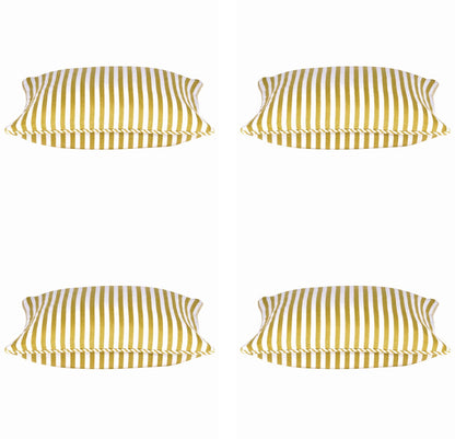 Pack of 4 Dandi Mustard Yellow & White Striped Square Cushion Covers 40x40cm