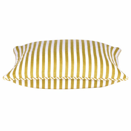 Pack of 4 Dandi Mustard Yellow & White Striped Square Cushion Covers 40x40cm