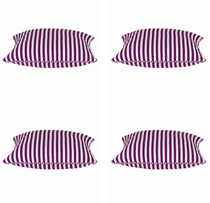 Pack of 4 Dandi Fuchsia Plum Purple & White Striped Square Cushion Covers 40x40cm