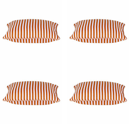 Pack of 4 Dandi Orange & White Striped Nautical Cushion Covers 40x40cm