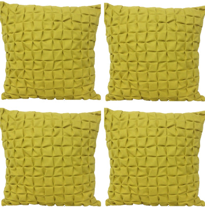 Pack of 4 Flux Mustard Yellow 3D Textured 45cm x 45cm Cushion Covers