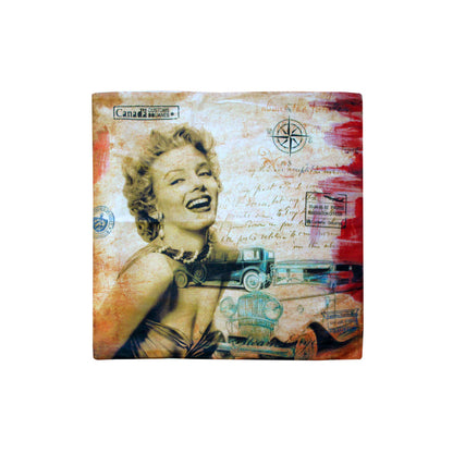 Marilyn Monroe Retro Cars Square Cushion Cover