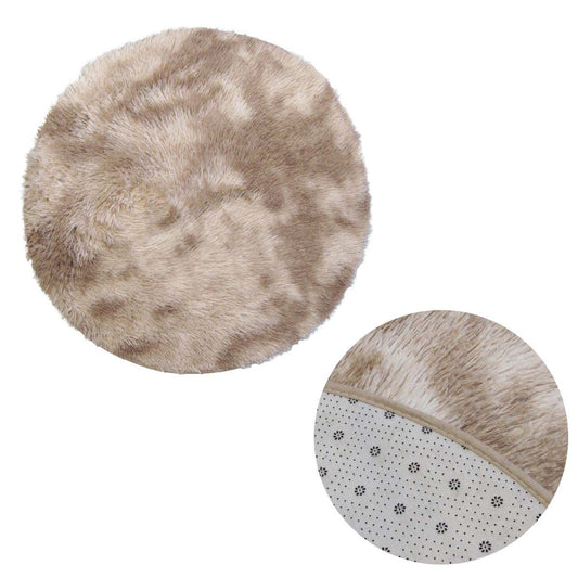 2-Toned Extra Light Weighted Shaggy Fluffy Floor Mat Natural