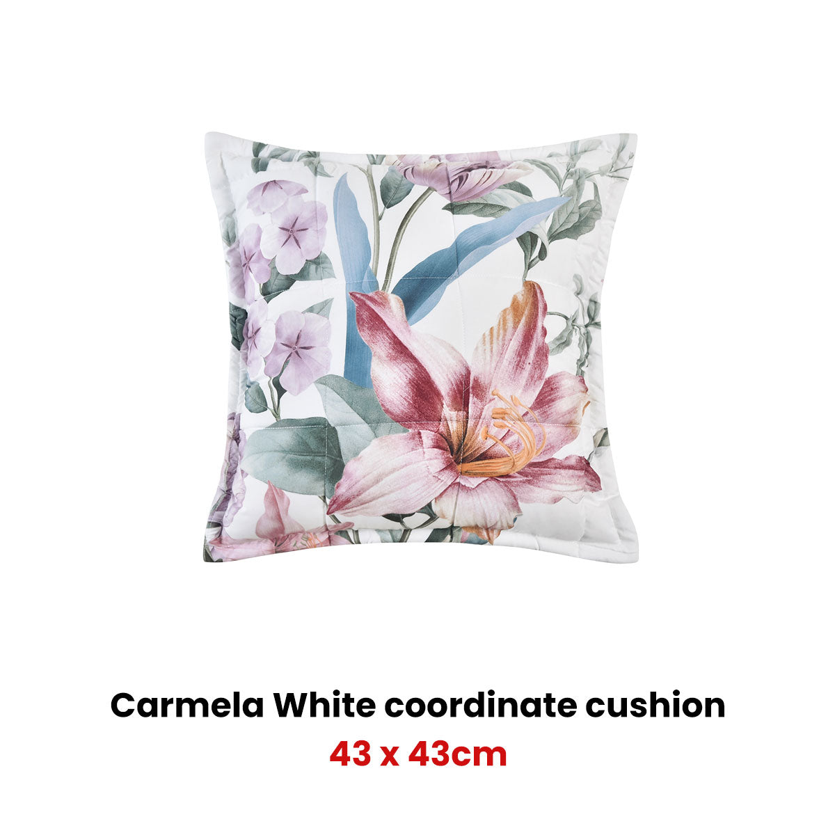 Bianca Carmela White Coordinate Square Filled Cushion