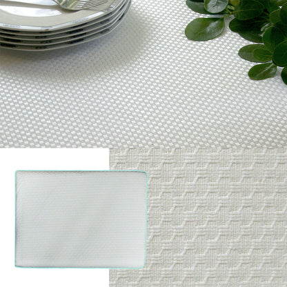 Invitation Prestige Cotton Rich Jacquard Off White Table Cloth 180 x 180 cm