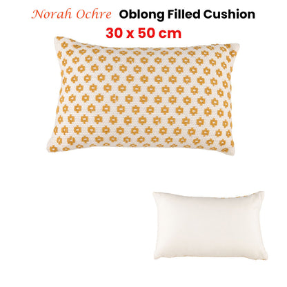 Accessorize Norah Ochre Rectangular Filled Cushion 30cm x 50cm