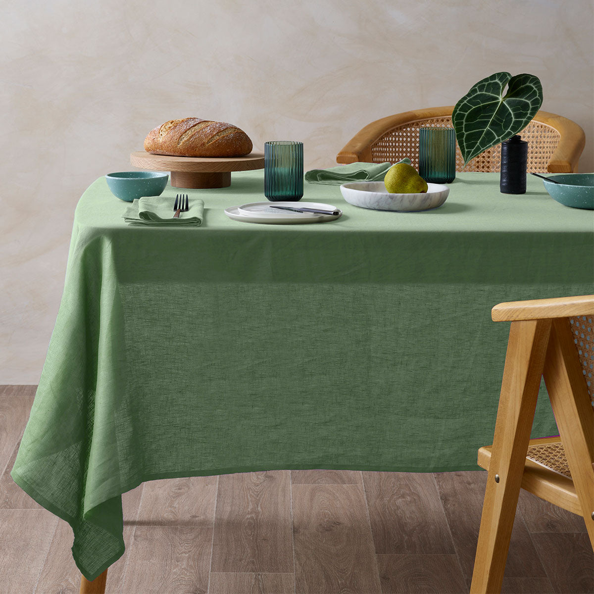 Vintage Design Homewares Mist French Linen Tablecloth 130cm x 180cm