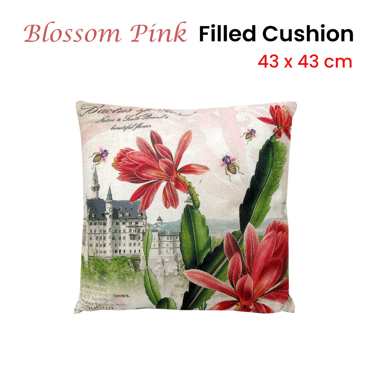 J.Elliot Home Blossom Pink Filled Cushion 43 x 43 cm