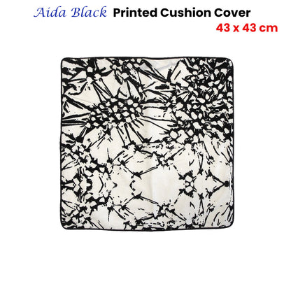 J Elliot Home Aida Black Printed Cotton Cushion Cover 43 x 43cm