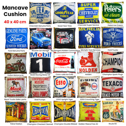 Australian Mancave Retro Cushion Champion Checked Cleaned 40 x 40 cm