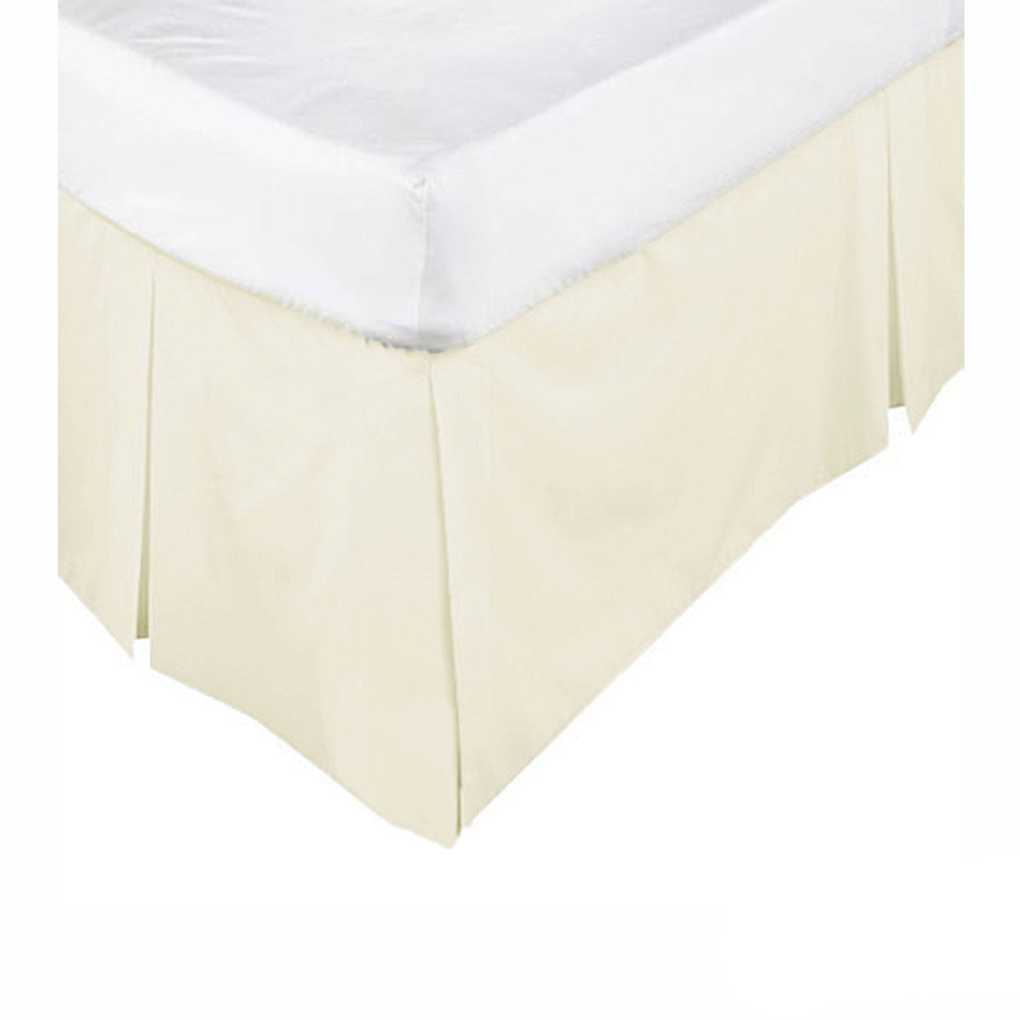 KINGDOM Box Pleated Valance Cream - QUEEN